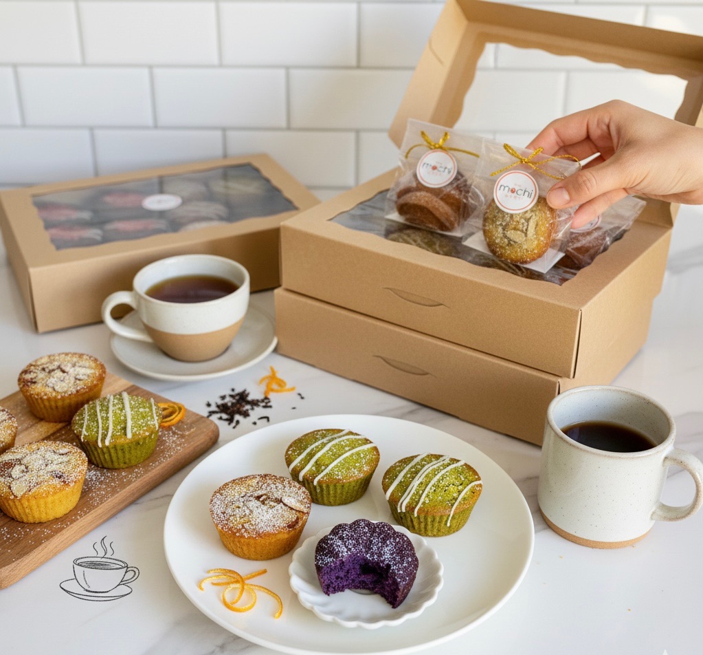 Handmade mochi baked goods from The Mochi Oven